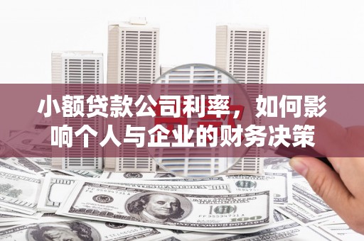 荆门小额贷款公司利率，如何影响个人与企业的财务决策